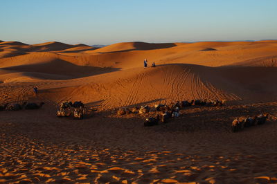 Scenic view of desert against clear sky