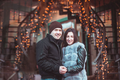 Portrait of smiling young couple