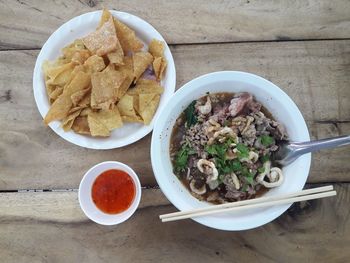 Close-up of food in bowl on table