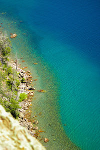 High angle view of beach