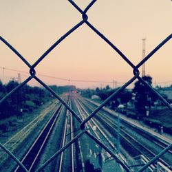 High angle view of railroad tracks