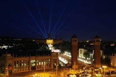 Illuminated city at night