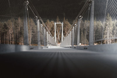 Bridge over road at night