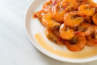 Close-up of food in plate on table