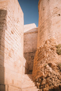 Low angle view of fort against the sky