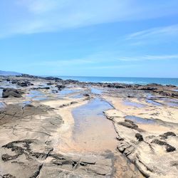 Scenic view of beach against sky