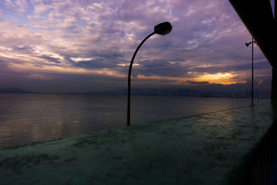 Scenic view of sea against sky at sunset