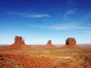 Scenic panoramic view of monument valley