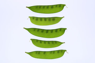 Close-up of green pepper against white background