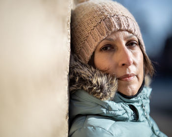 Portrait of young woman looking away