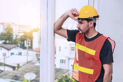 Young man working