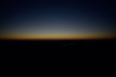 Scenic view of silhouette landscape against clear sky during sunset