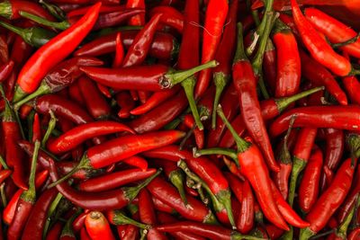 Full frame shot of red chili peppers