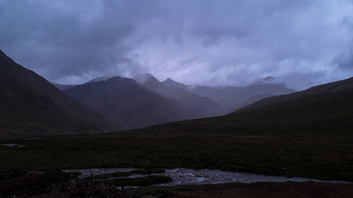 Scenic view of mountains against sky