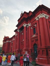 Group of people in front of building