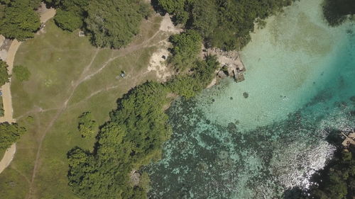 Aerial view on weekuri lagoon, sumba island, indonesia