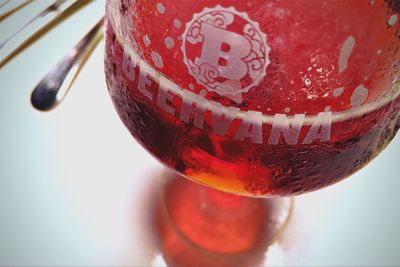 Close-up of red wine