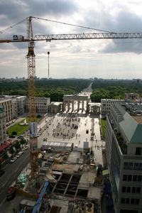 Cranes at construction site