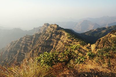 Scenic view of mountains against sky