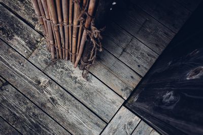 High angle view of hardwood floor