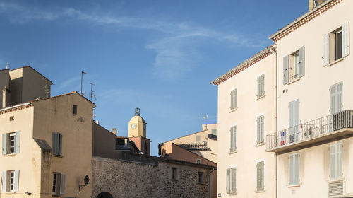 Low angle view of buildings against sky