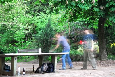 People sitting in park