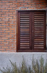 Closed window of building