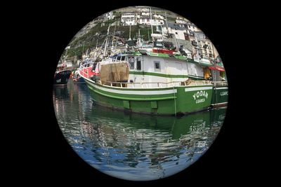 View of boats in water