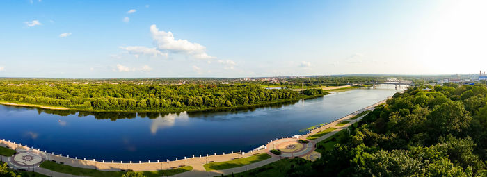 Panoramic view of river against sky