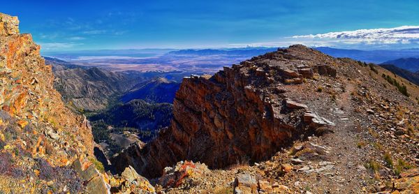 Panoramic view of mountains against sky