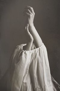 Close-up of woman with hands