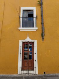 Low angle view of yellow building