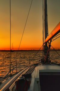 Scenic view of sea at sunset