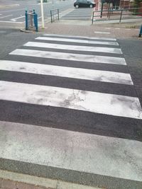 Zebra crossing on road in city