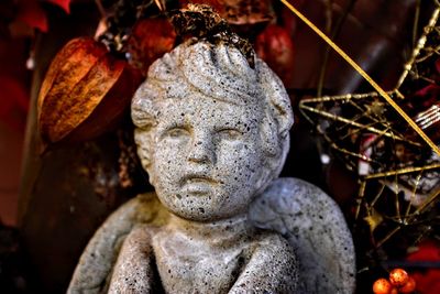 Close-up of angel statue