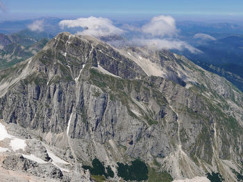 Beautiful panorama of the dolomites mountains in summer