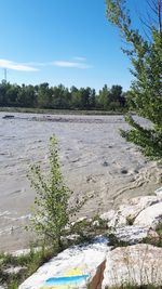 Scenic view of river against sky