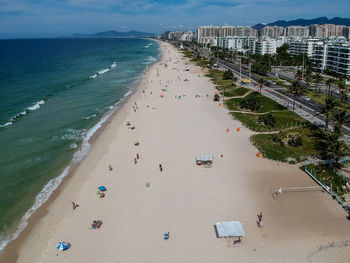 High angle view of beach against sky