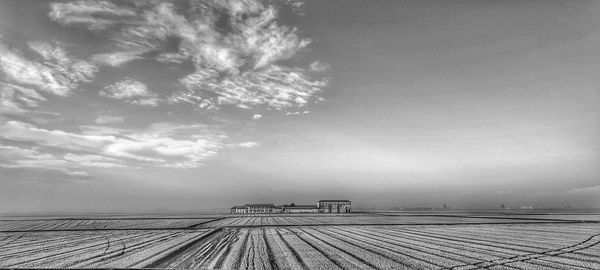 Scenic view of land against sky