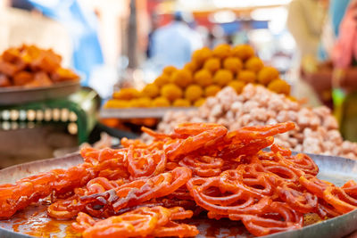 Close-up of orange for sale in market
