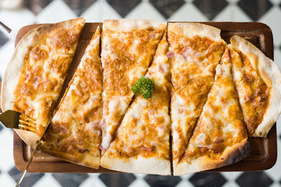 Close-up of pizza on plate