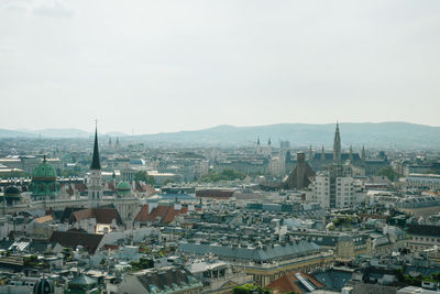 High angle view of buildings in city