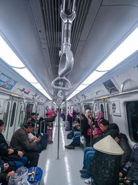 Group of people in train