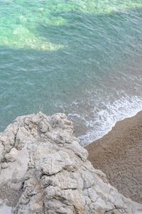 Scenic view of rocks on beach