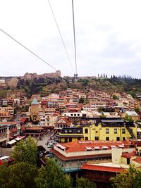 High angle view of townscape against sky