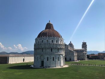 View of historic building against blue sky