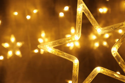 Glowing garland of stars. christmas and new year