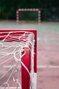 Old abandoned street soccer goal sports equipment