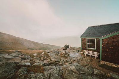 Woman standing on mountain