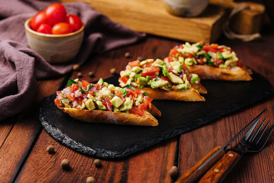 Close-up of food on table